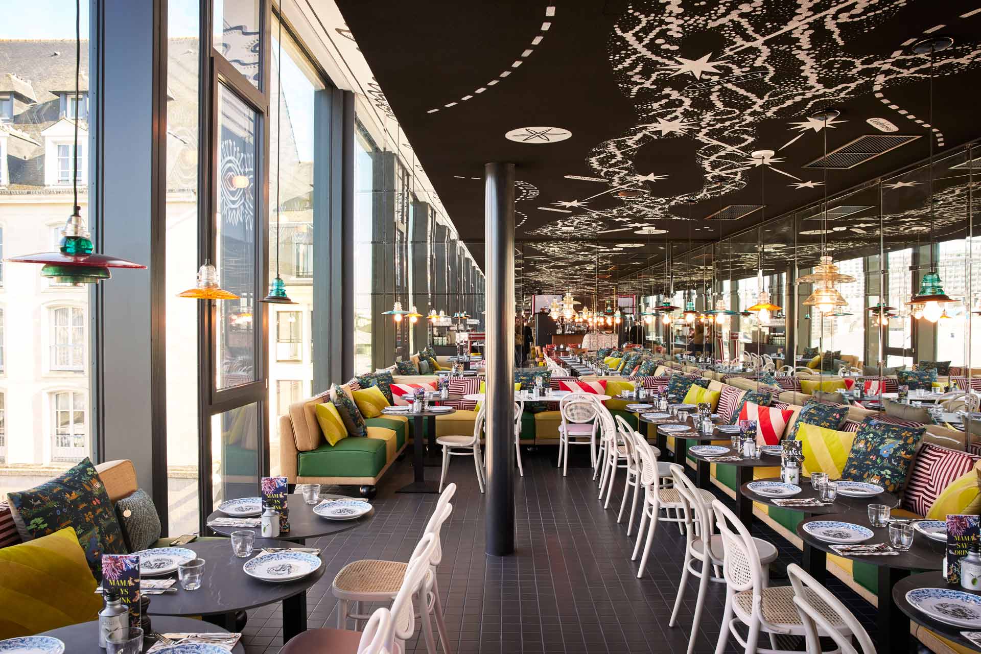 Restaurant du Mama Shelter Rennes aménagé par Isospace